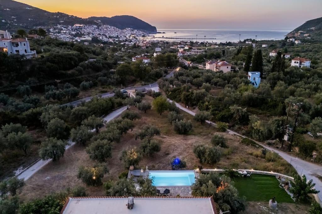 Skopelos Blue Heaven Pool Villa In Olive Grove Esterno foto