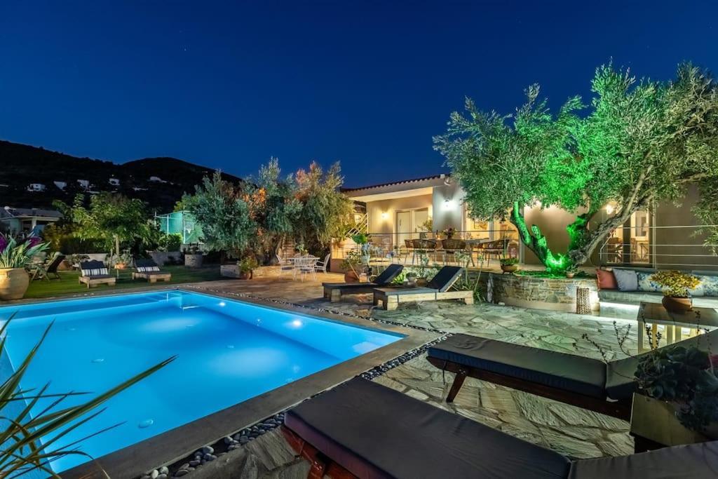 Skopelos Blue Heaven Pool Villa In Olive Grove Esterno foto