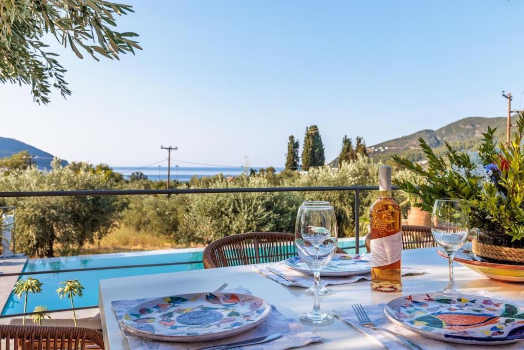 Skopelos Blue Heaven Pool Villa In Olive Grove Esterno foto